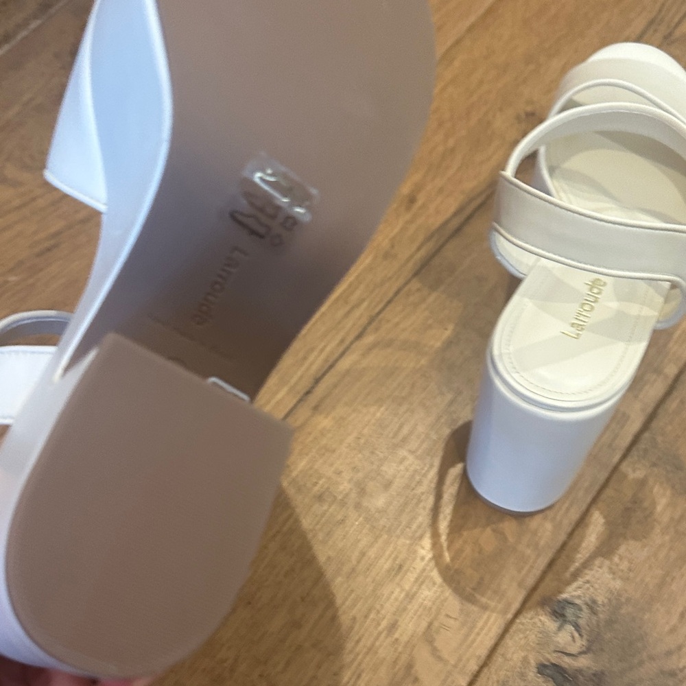 Larroude White Platform Sandals - image 6